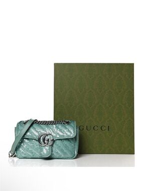 Gucci GG Marmont Sequin-embellished Silk Shoulder Bag
